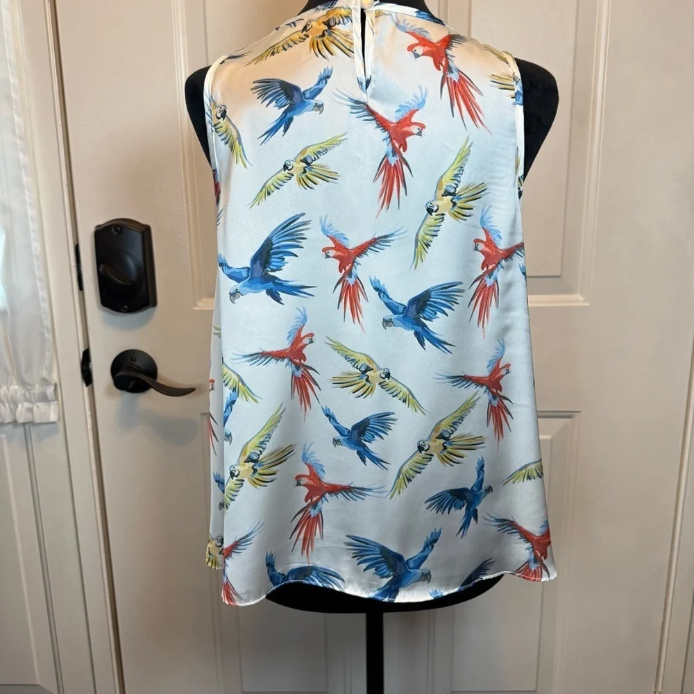 Molly Bracken Premium Bird Print Sleeveless Swing Top Tank Sz S - Picture 10 of 12